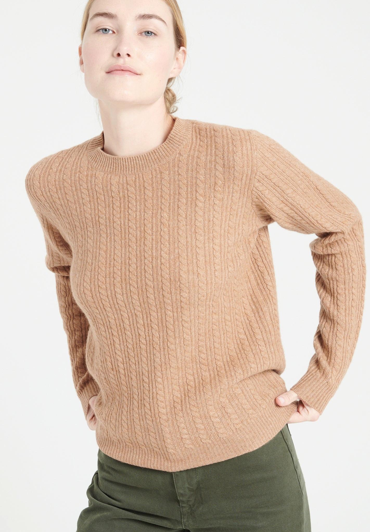 Image of Lilly 29 Pullover Rundhalsausschnitt 4 Fäden - 100% Kaschmir Damen Camel XXL