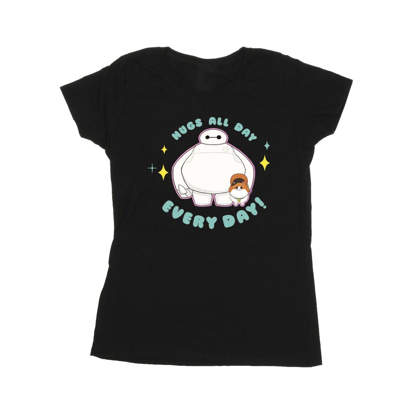 Image of Big Hero 6 Baymax Hugs Everyday Tshirt Damen Schwarz XL