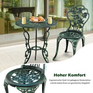 Northio 3 pezzi Antico set da bistrot dal design rosa, set da balcone, set da giardino con 2 sedie  
