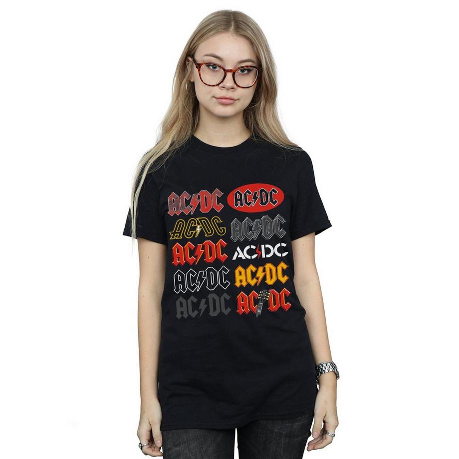 AC/DC ACDC Bedrucktes Boyfriend T-Shirt  