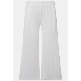 Ulla Popken  Culottes in tessuto operato lunghe fino al polpaccio con taglio della gamba dritto e cintura elastica 