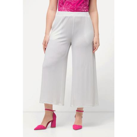 Ulla Popken  Culottes in tessuto operato lunghe fino al polpaccio con taglio della gamba dritto e cintura elastica 