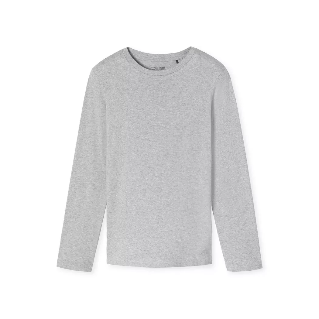 SCHIESSER Pyjama T-shirt manches longues gris chiné gris | 50