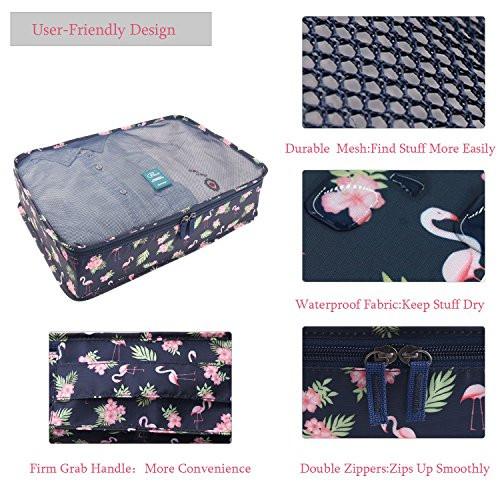 Only-bags.store  Kleidersack-Set, 6-teilige Koffertasche, ultraleichtes Koffer-Organizer-Set für Reisen, Duffle, Handgepäck und Rucksäcke Blau 