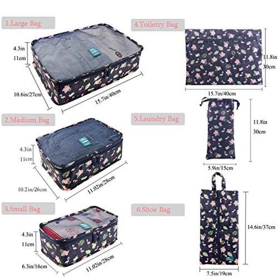 Only-bags.store Ensemble de 6 pièces ultra léger pour organisateur de bagages  