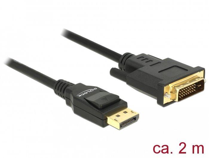 DeLock  DeLOCK 85313 Videokabel-Adapter 2 m DisplayPort DVI-D Schwarz 