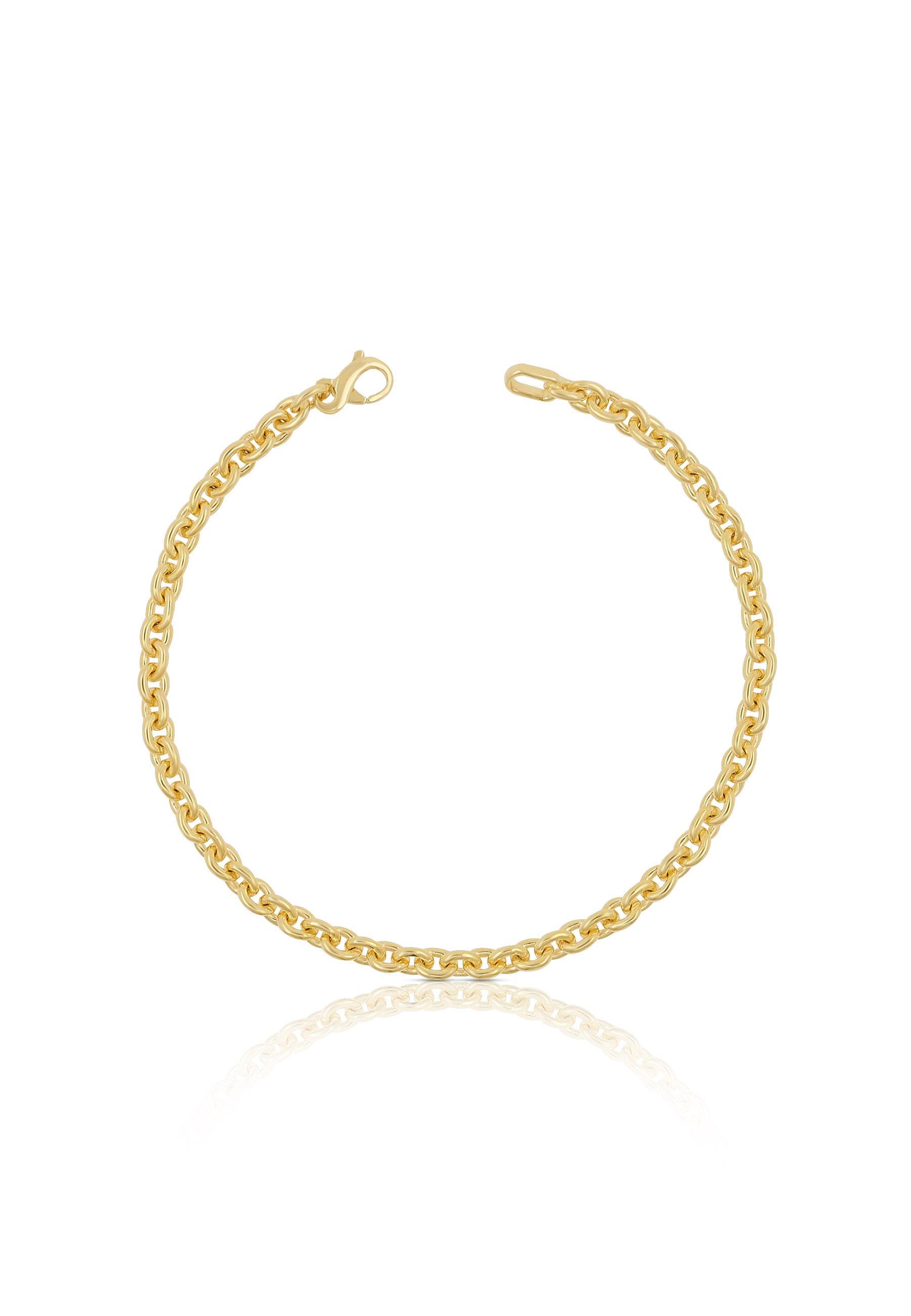Image of Bracelet Rundanker Gelbgold 375, 22cm, 4mm Damen Gelbgold 22cm