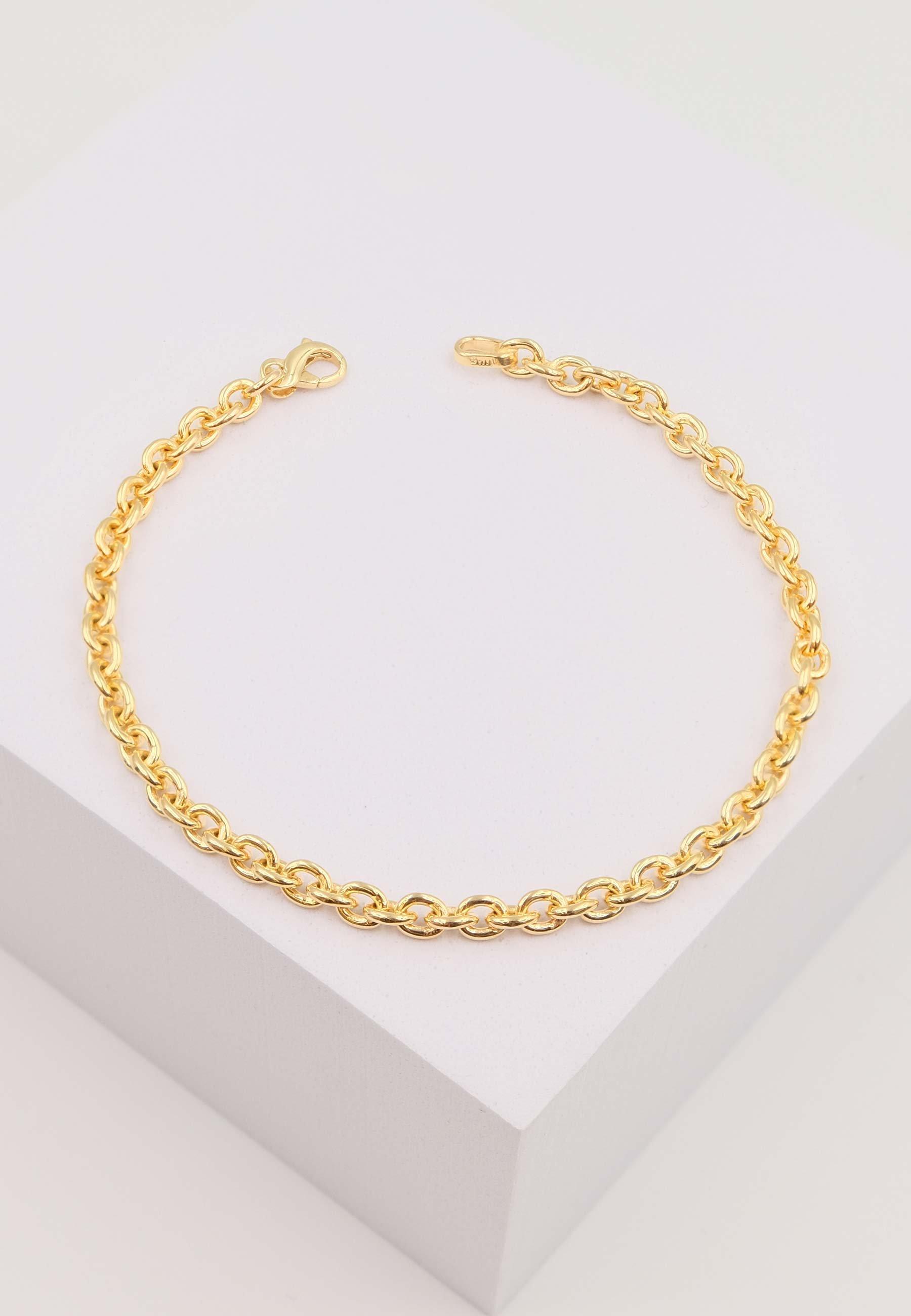 MUAU Schmuck  Bracelet Rundanker Gelbgold 375, 22cm, 4mm 