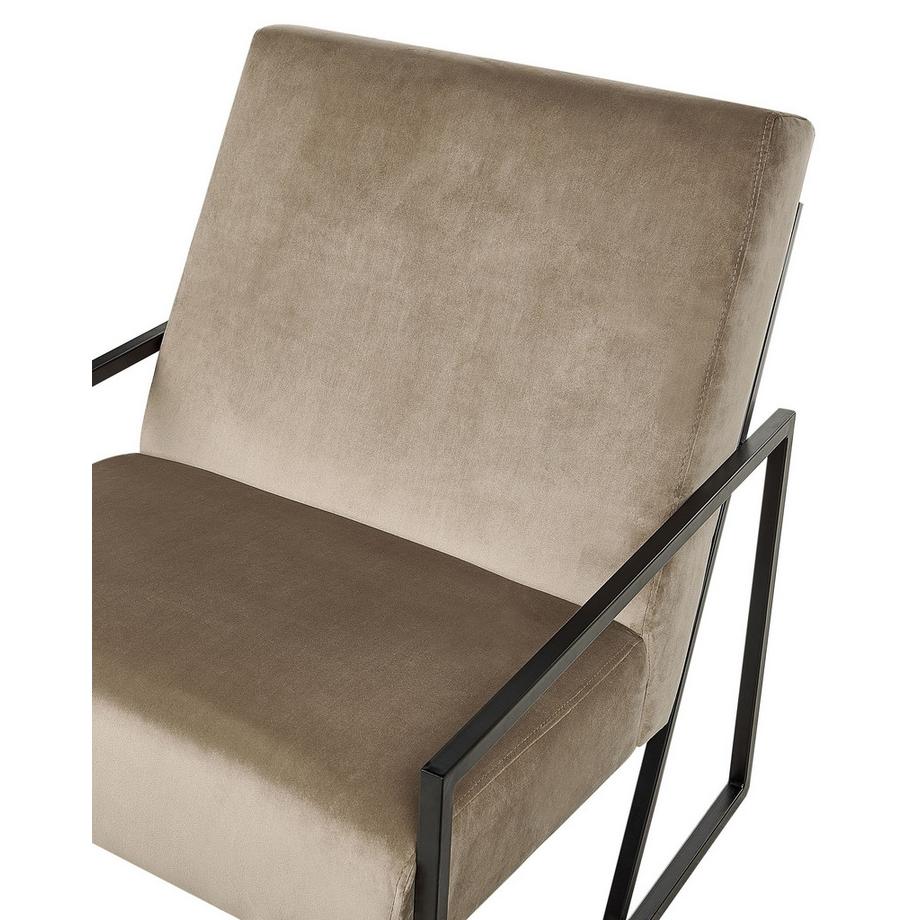 Beliani Fauteuil en Velours Moderne DELARY  