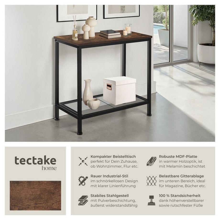 Tectake Table d'appoint FILTON style industriel  