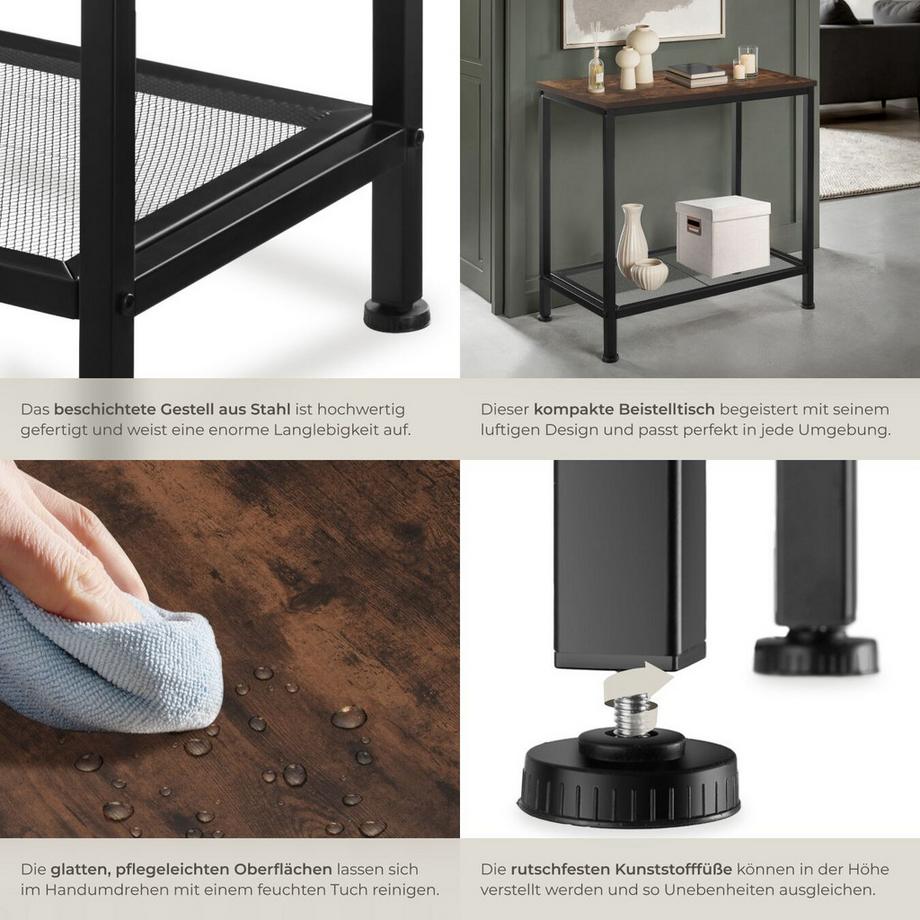 Tectake Table d'appoint FILTON style industriel  