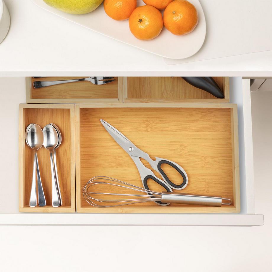 B2X set di 5 scatole portaoggetti in bambù  