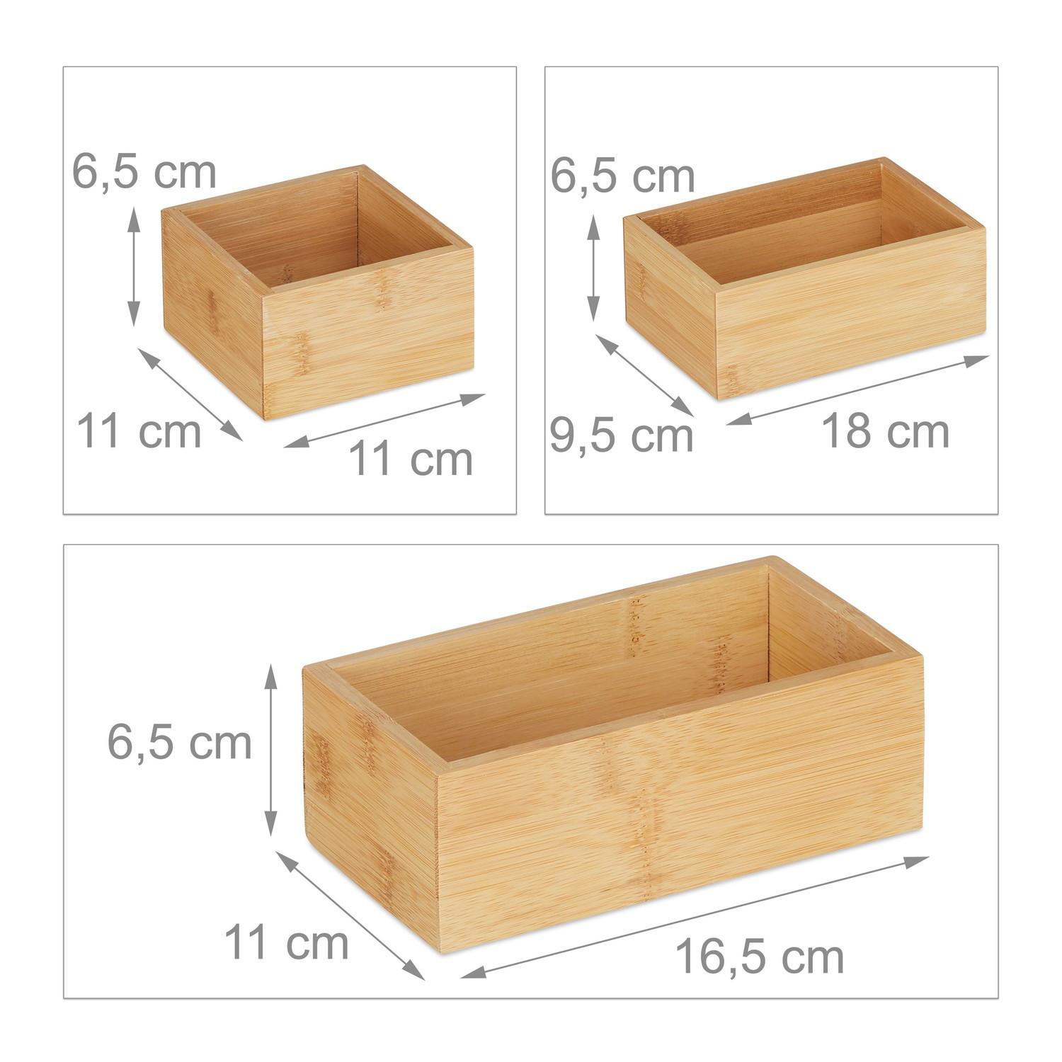 B2X Set mit 5 Aufbewahrungsboxen aus Bambus  