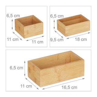 B2X Set mit 5 Aufbewahrungsboxen aus Bambus  