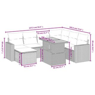 VidaXL Ensemble de canapés de jardin rotin synthétique  