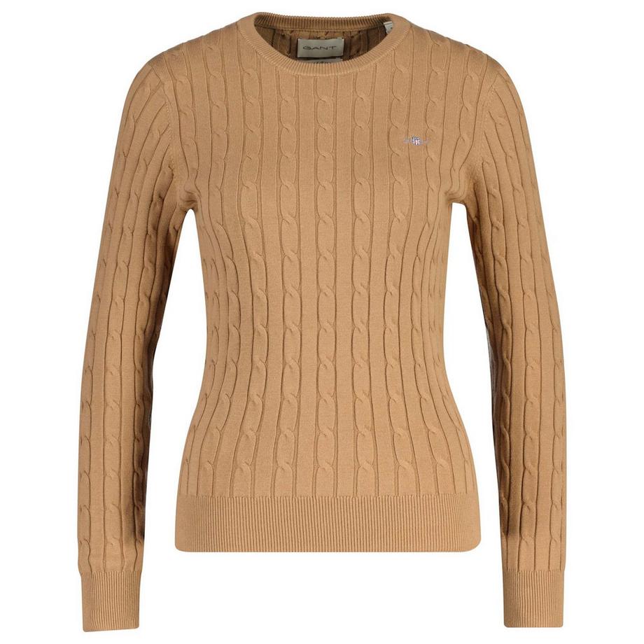 Pull en tricot  Conforme à la silhouette-STRETCH COTTON CABLE C-NECK