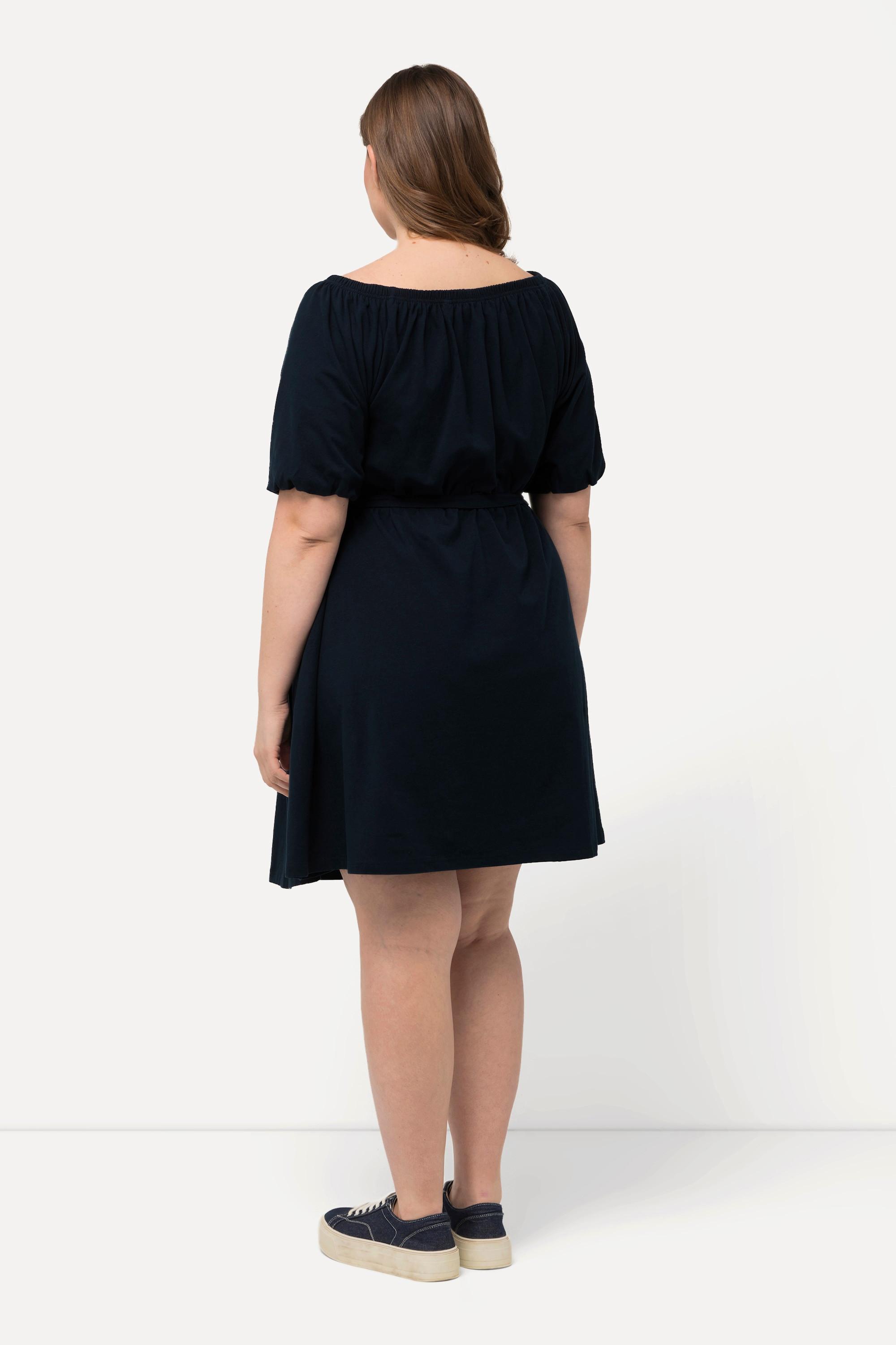 Ulla Popken Bellieva Abito Svasato Scollo a Barca Mezze Maniche Larghe  