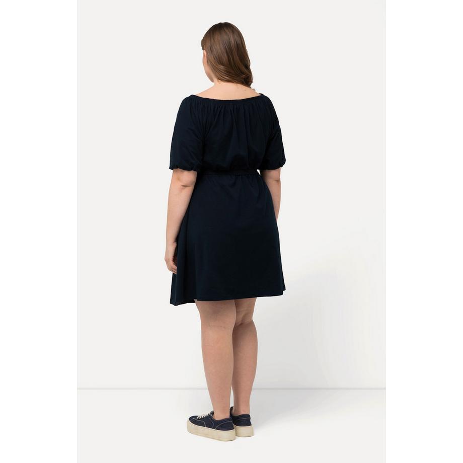 Ulla Popken Bellieva Robe Trapèze Encolure Bateau Manches Courtes Larges  