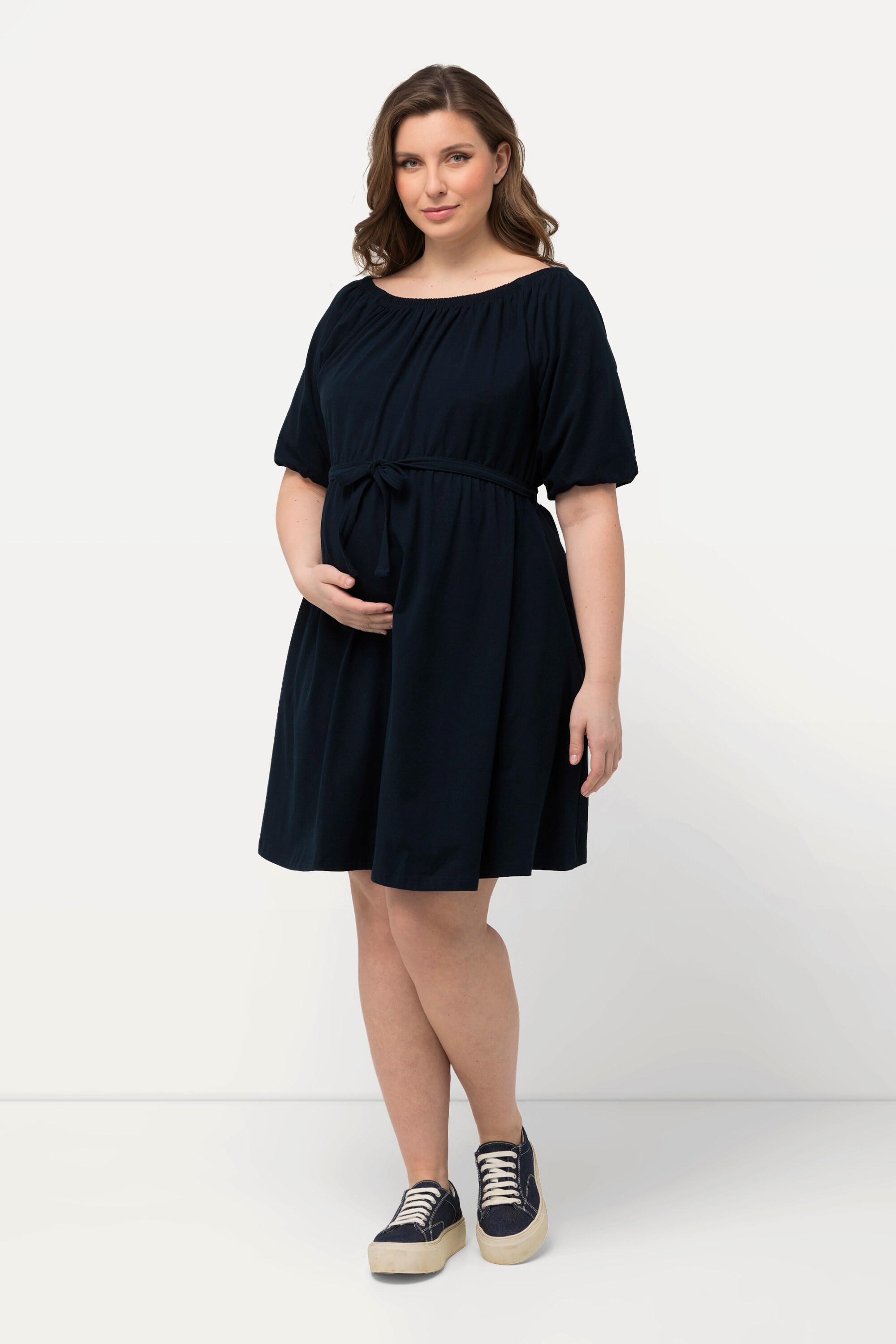 Ulla Popken Bellieva Abito Svasato Scollo a Barca Mezze Maniche Larghe  