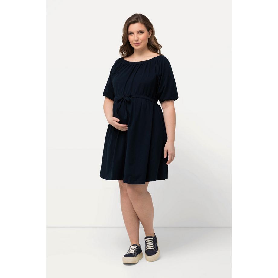 Ulla Popken Bellieva Robe Trapèze Encolure Bateau Manches Courtes Larges  