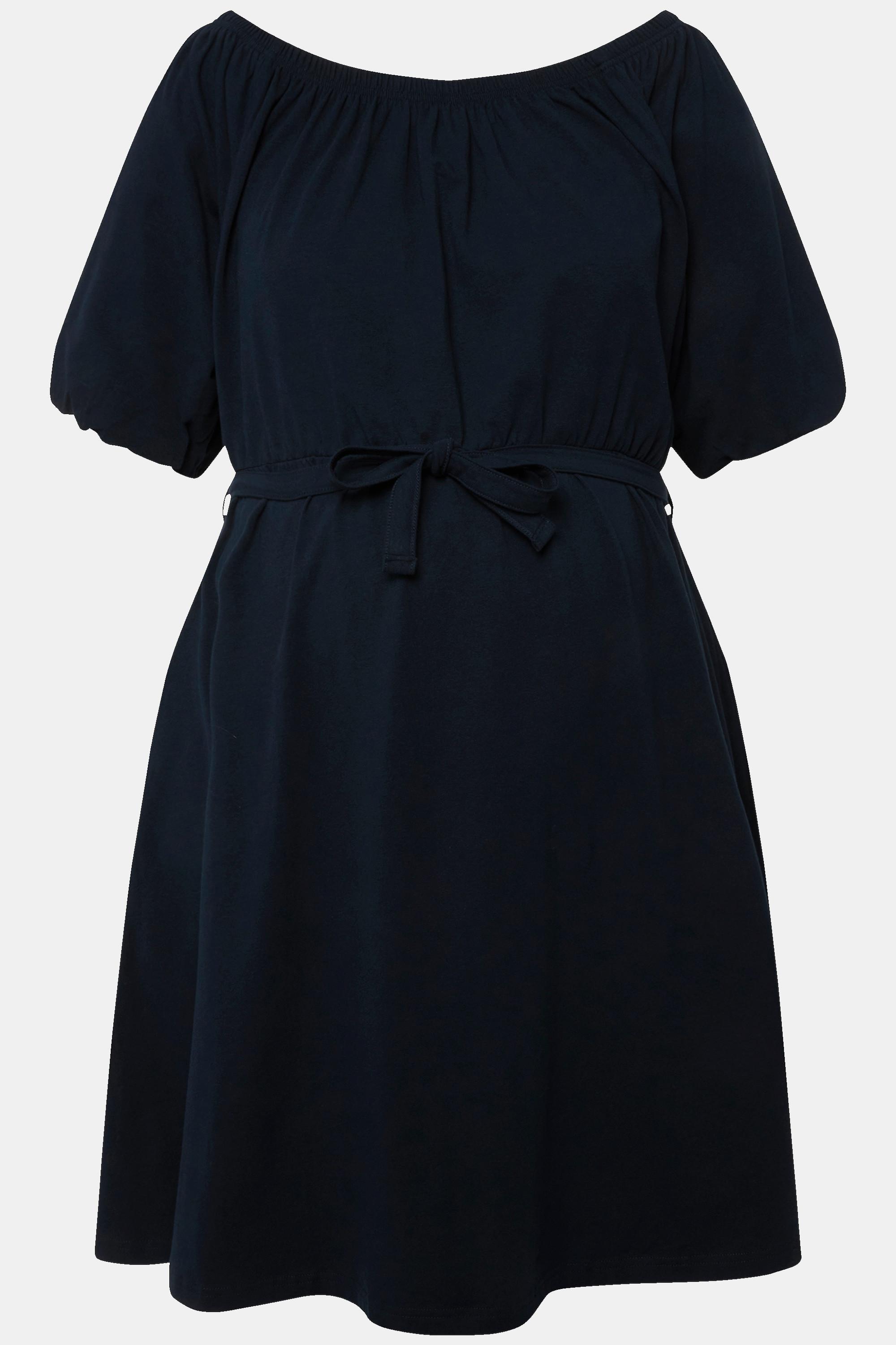 Ulla Popken Bellieva Abito Svasato Scollo a Barca Mezze Maniche Larghe  