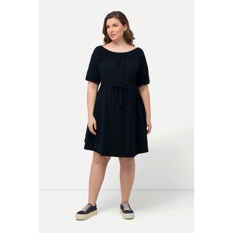 Ulla Popken Bellieva Robe Trapèze Encolure Bateau Manches Courtes Larges  