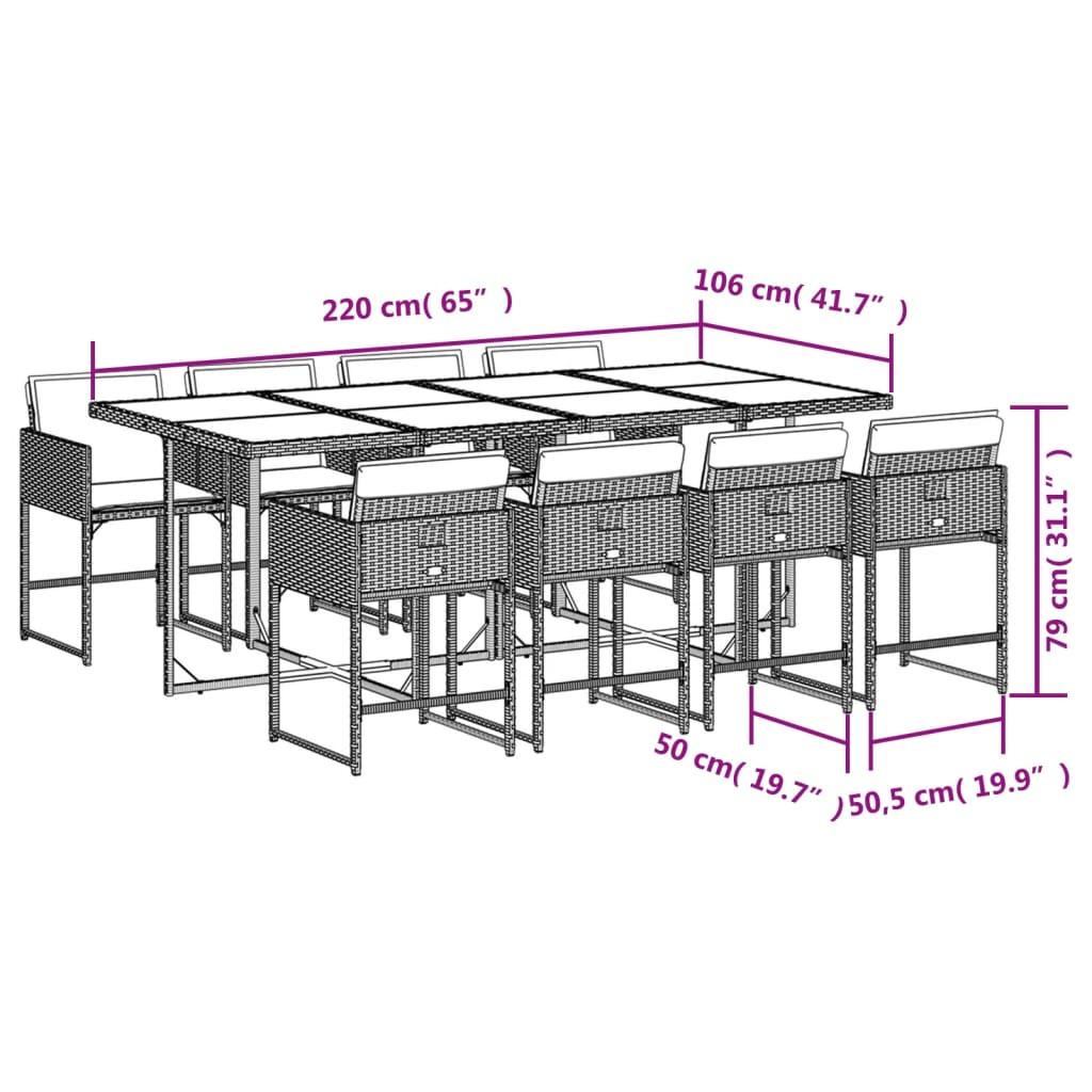 VidaXL set da pranzo da giardino Polirattan  