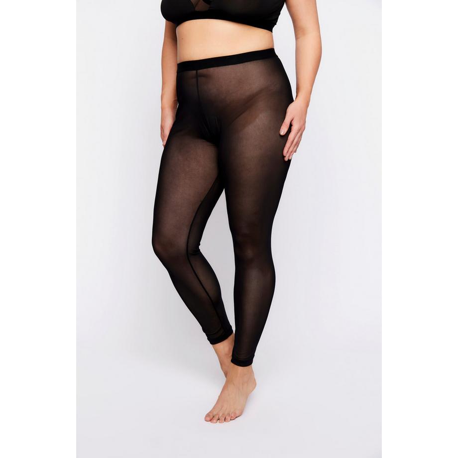 Ulla Popken Netz Leggings Ouvert Schrittöffnung  