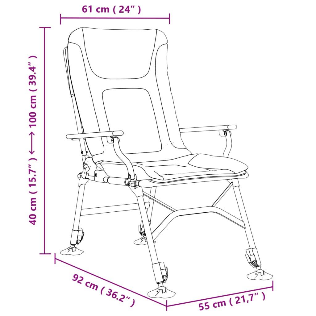 VidaXL Chaise de pêche acier  