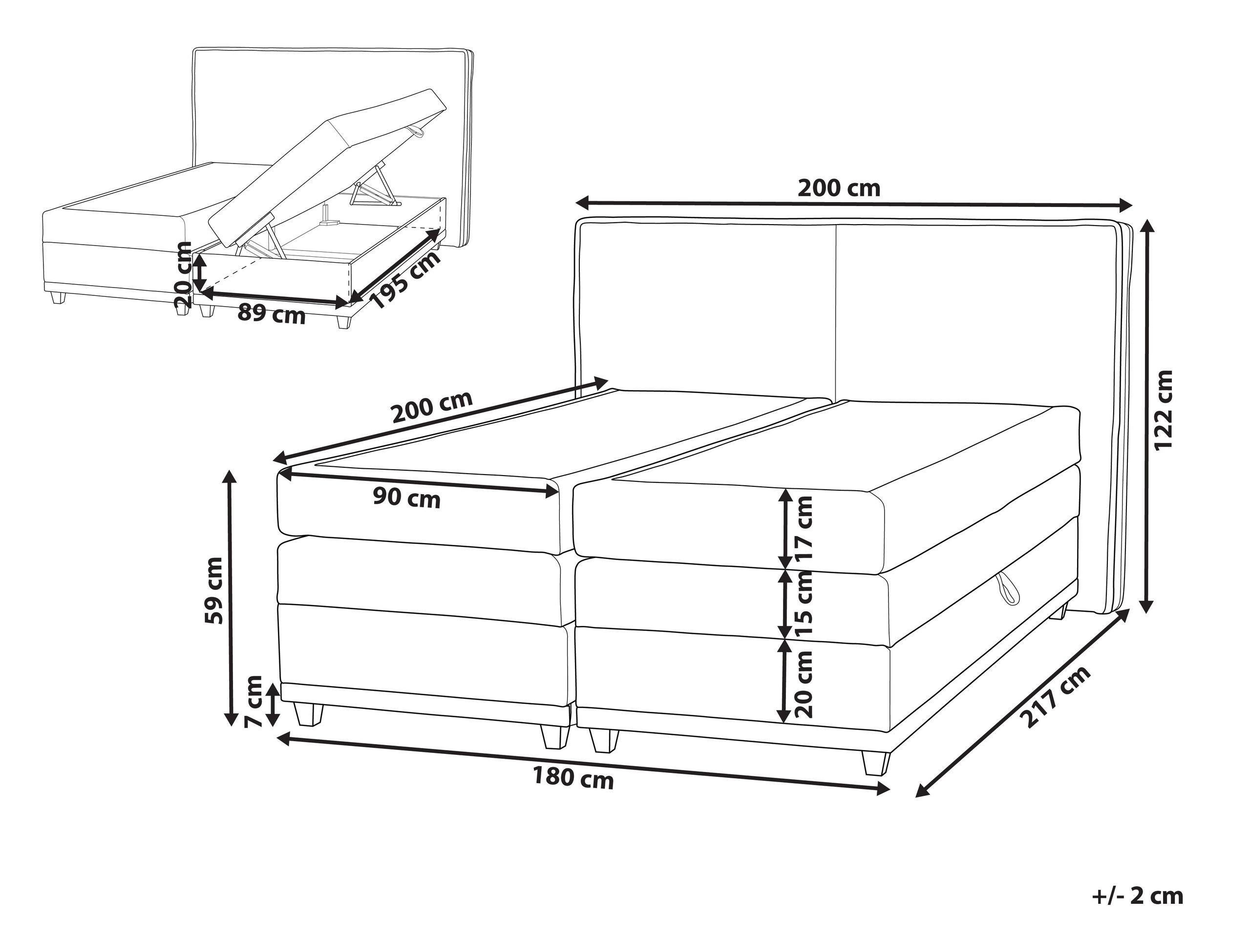 Beliani Boxspringbett aus Polyester Klassisch DYNASTY  