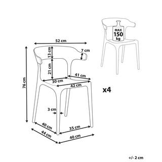 Beliani Lot de 4 chaises de jardin en Polypropylène Moderne GUBBIO  