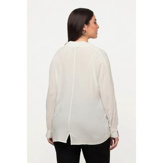 Ulla Popken  Bluse, Saumschlitz, Oversized, Hemdkragen, Langarm 