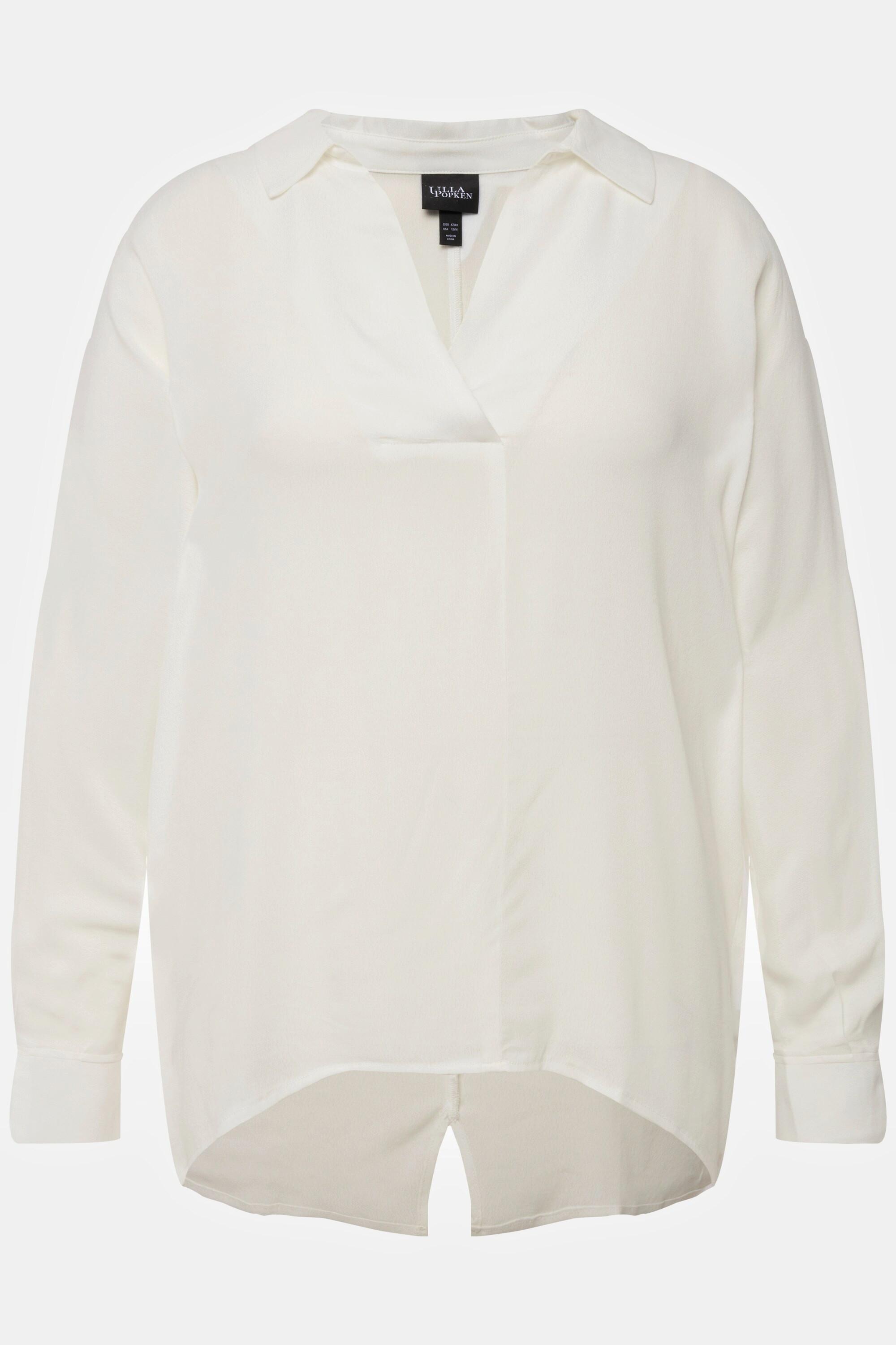 Ulla Popken  Blusa dal taglio oversize con spacchetto, collo da camicia e maniche lunghe 