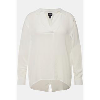 Ulla Popken  Blusa dal taglio oversize con spacchetto, collo da camicia e maniche lunghe 