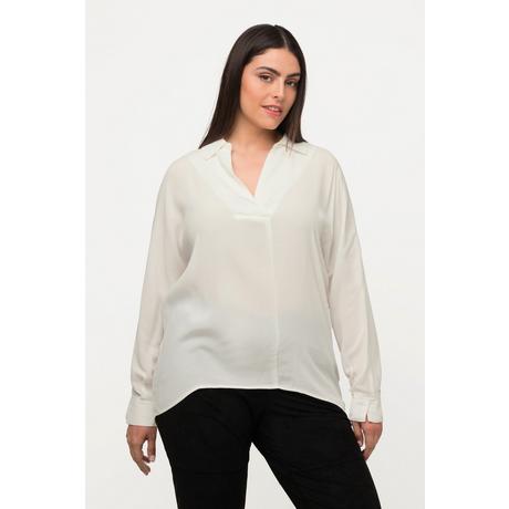 Ulla Popken  Blusa dal taglio oversize con spacchetto, collo da camicia e maniche lunghe 