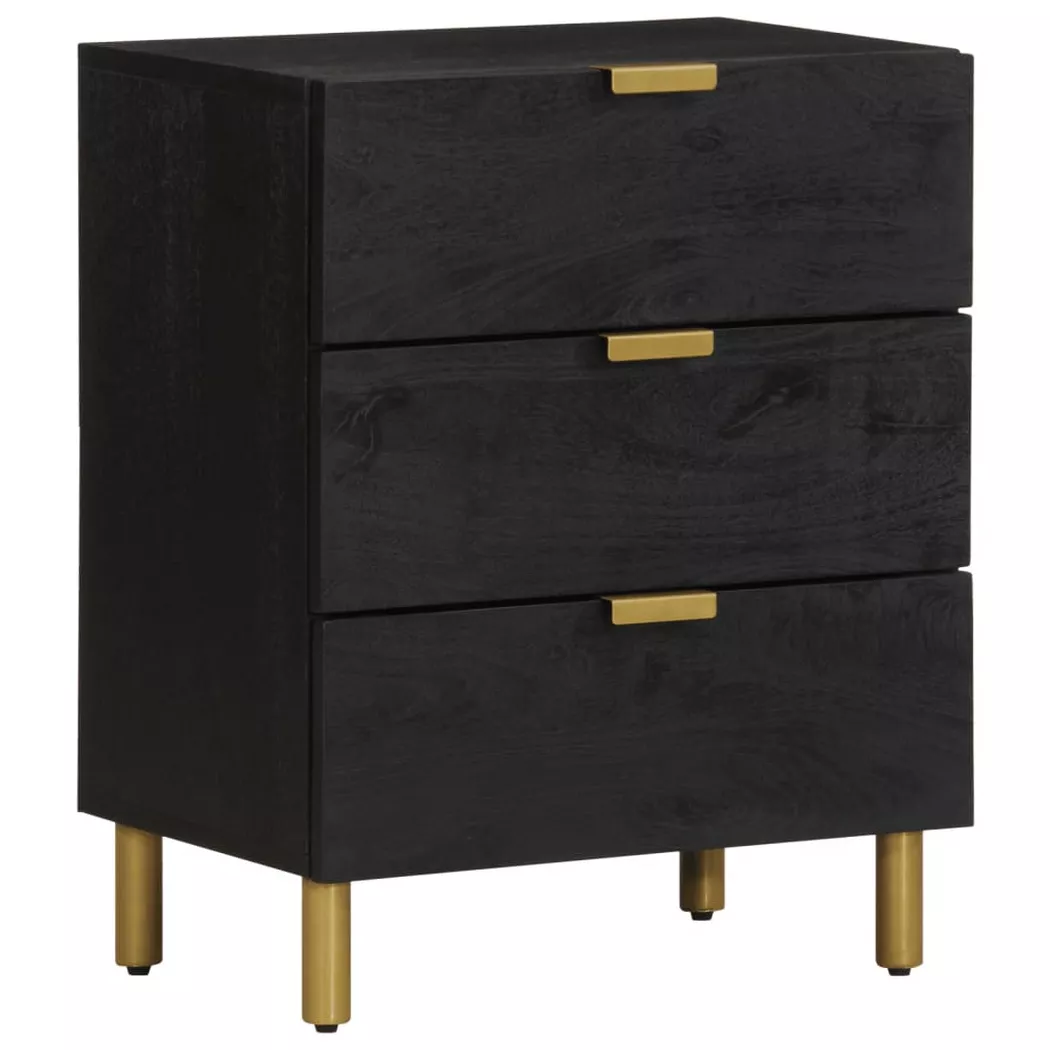Table de chevet noir 50x33x62 cm bois d ingénierie