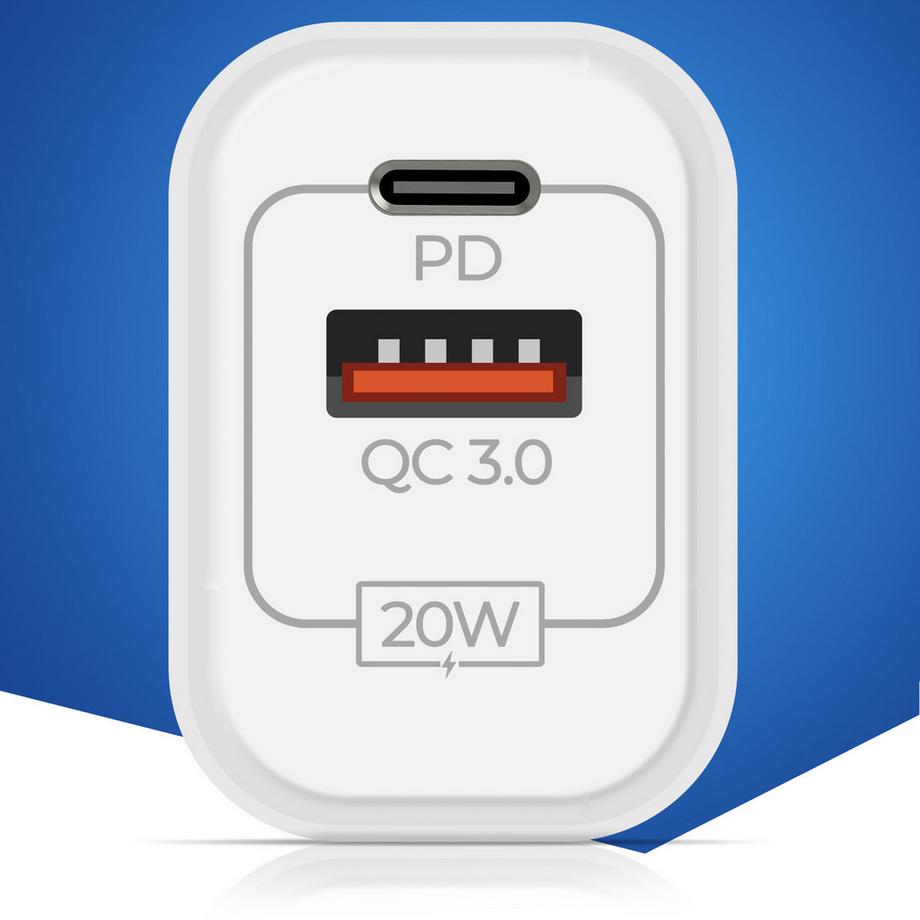 3mk Protection  Ladegerät 20W USB-C + USB 3mk Weiß 