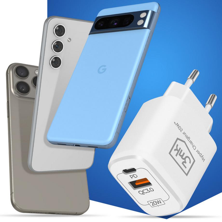 3mk Protection  Ladegerät 20W USB-C + USB 3mk Weiß 
