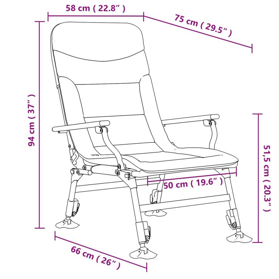 VidaXL Chaise de pêche acier  