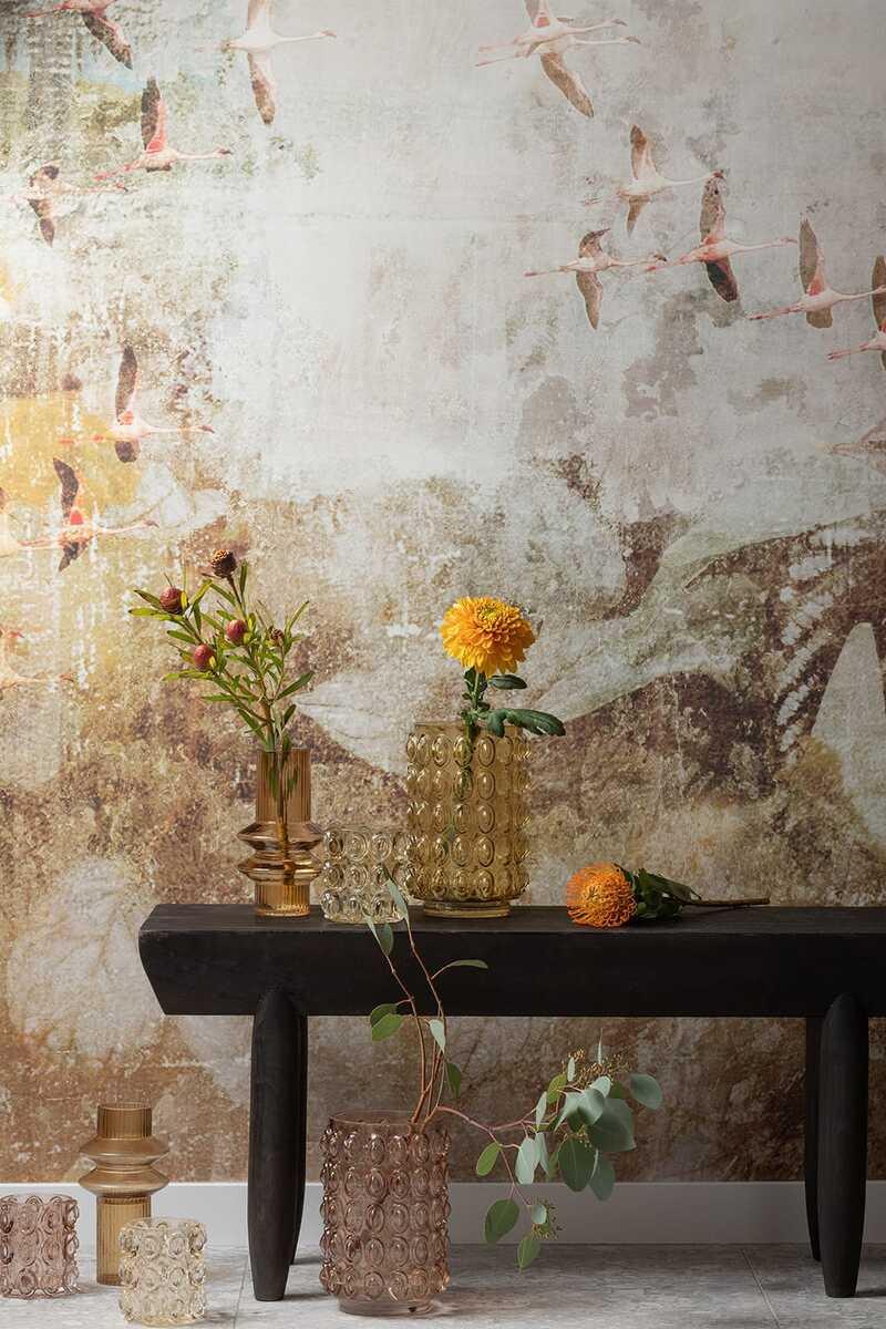 mutoni Urti M vaso di vetro giallo-marrone  