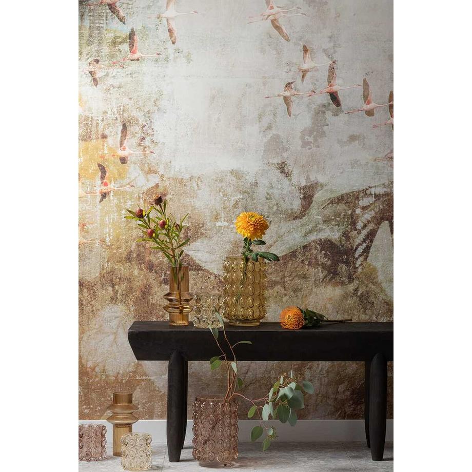 mutoni Vase Bumps M verre jaune-brun  