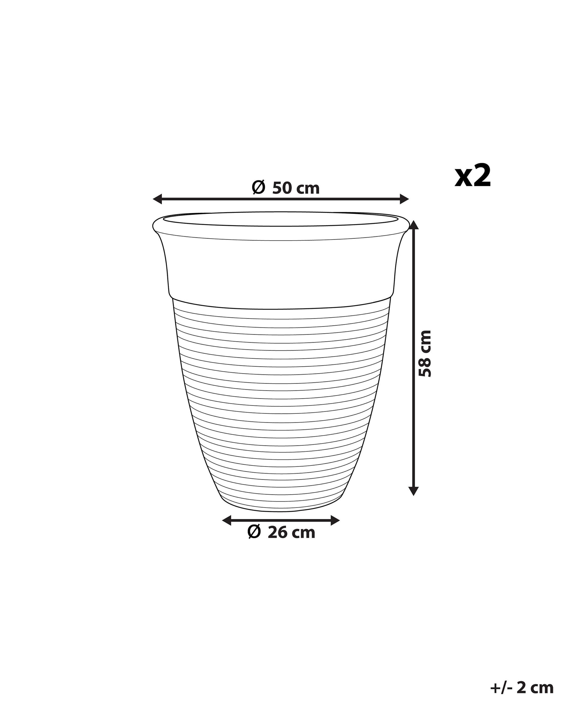 Beliani Lot de 2 pots de fleurs en Mélange de pierre Rustique KATALIMA  