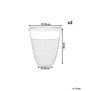 Beliani Lot de 2 pots de fleurs en Mélange de pierre Rustique KATALIMA  