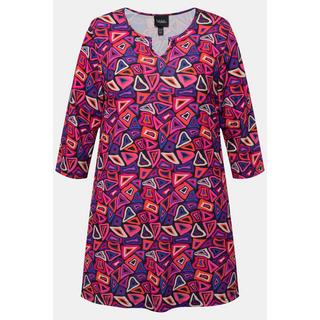 Ulla Popken Maglia lunga fantasia Scollo a tunica Maniche 3/4  