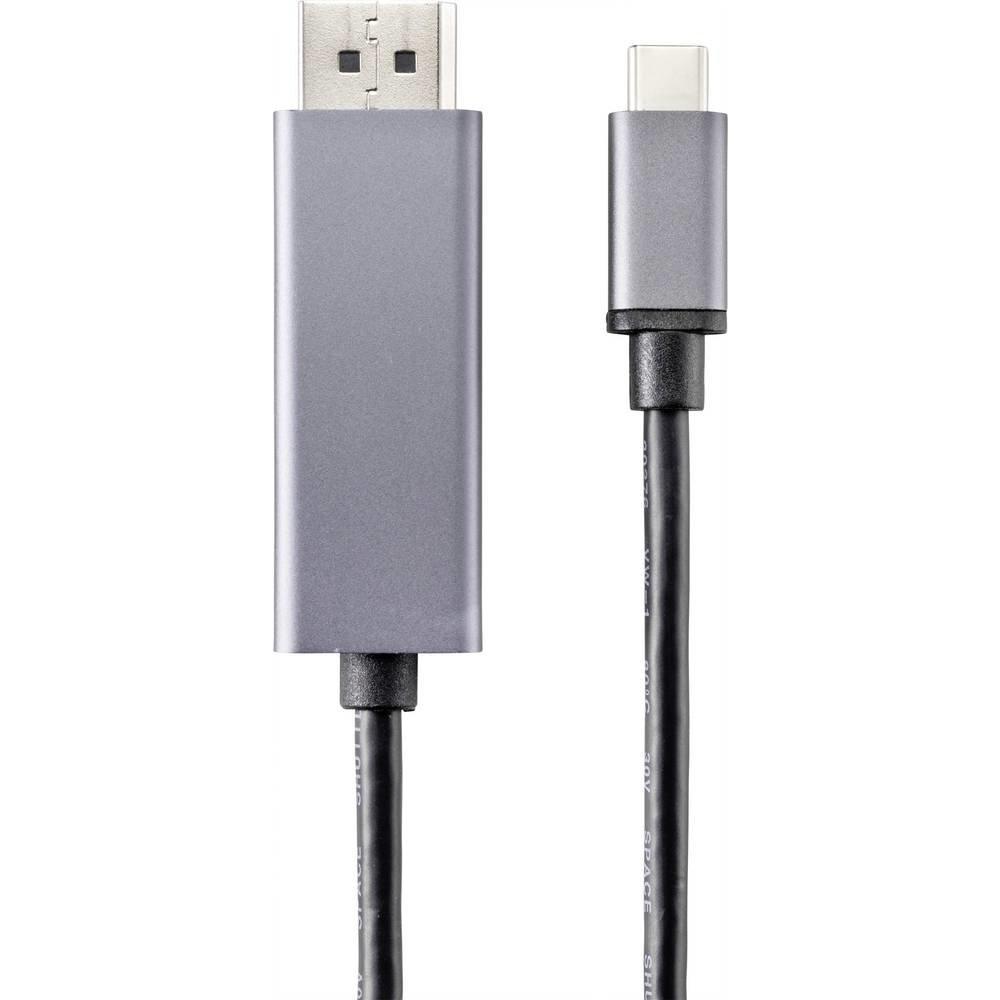 Renkforce  Renkforce RF-4630696 câble vidéo et adaptateur 1 m DisplayPort USB Type-C Noir 