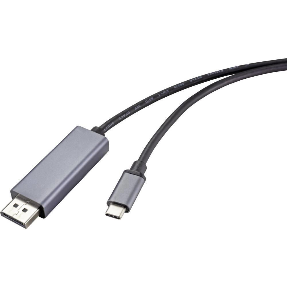 Renkforce  Renkforce RF-4630696 câble vidéo et adaptateur 1 m DisplayPort USB Type-C Noir 