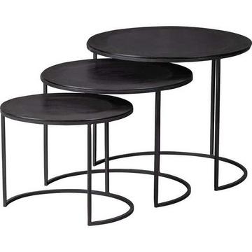 Table d'appoint Janna métal noir (lot de 3)