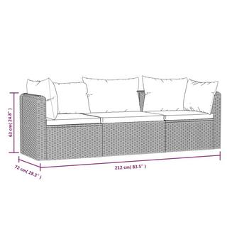 VidaXL Canapé de jardin rotin synthétique  