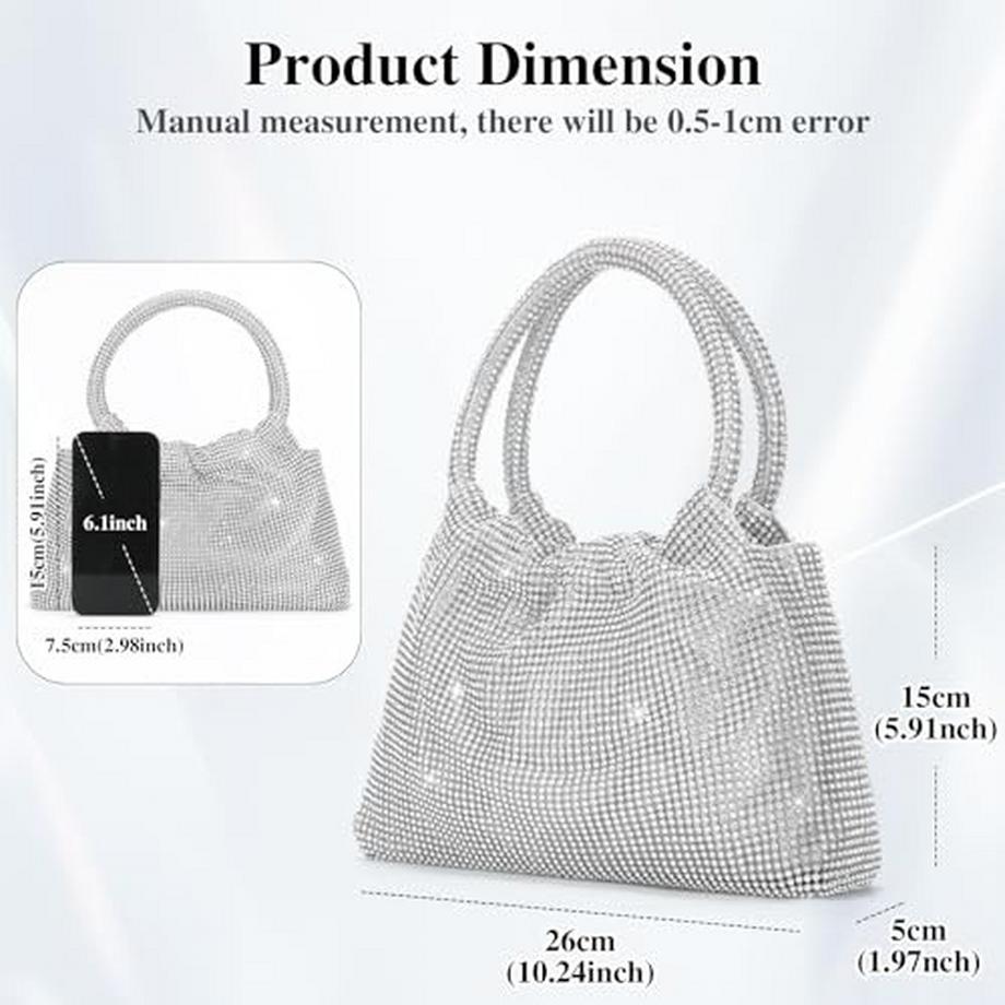 Only-bags.store Piccola Pochette da Sera con Paillettes Borsa a Tracolla  