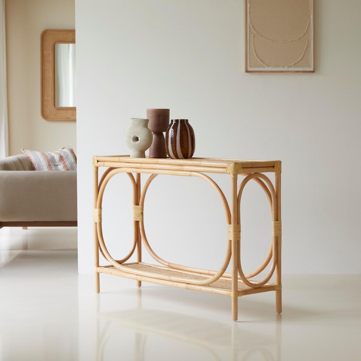 Tikamoon Konsole aus Rattan Ella  